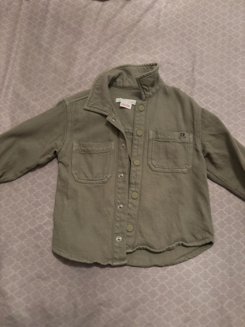 Zara Olive Green Utility Button-Up Jacket with matching pants
